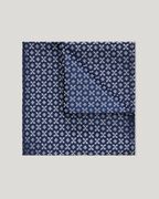 Silk Geo Jacquard Pocket Square, Navy Blue, hi-res